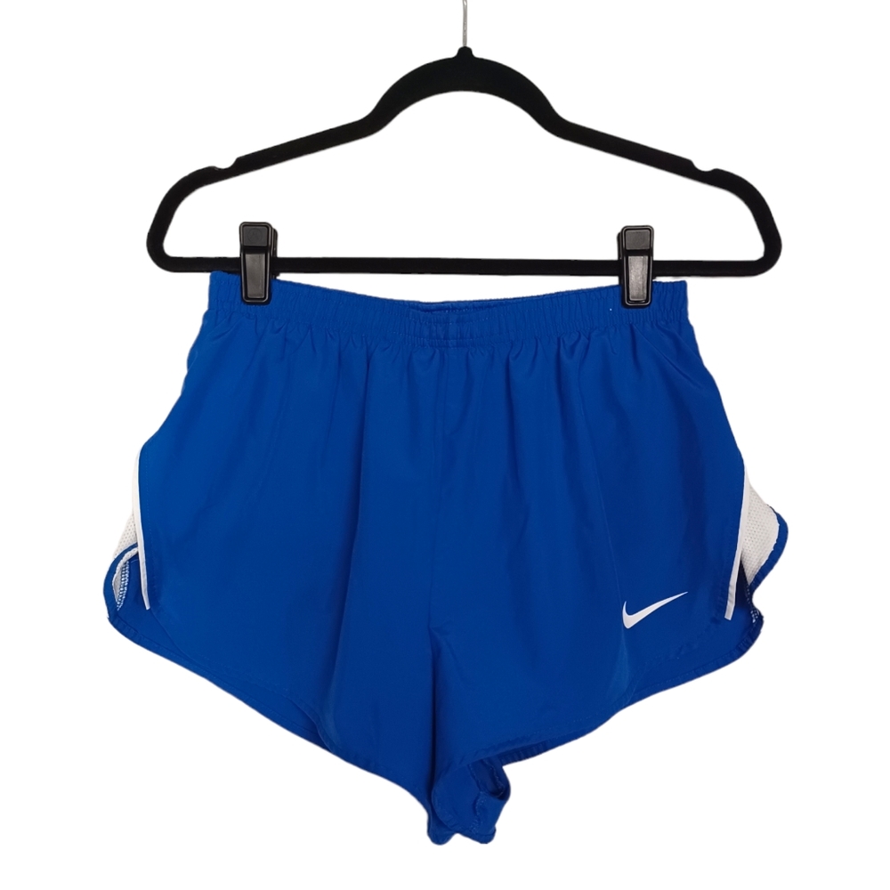 NIKE DRI FIT Royal Blue White Jogger Running Stretchy Athletic Shorts Medium